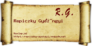 Repiczky Gyöngyi névjegykártya